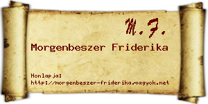 Morgenbeszer Friderika névjegykártya